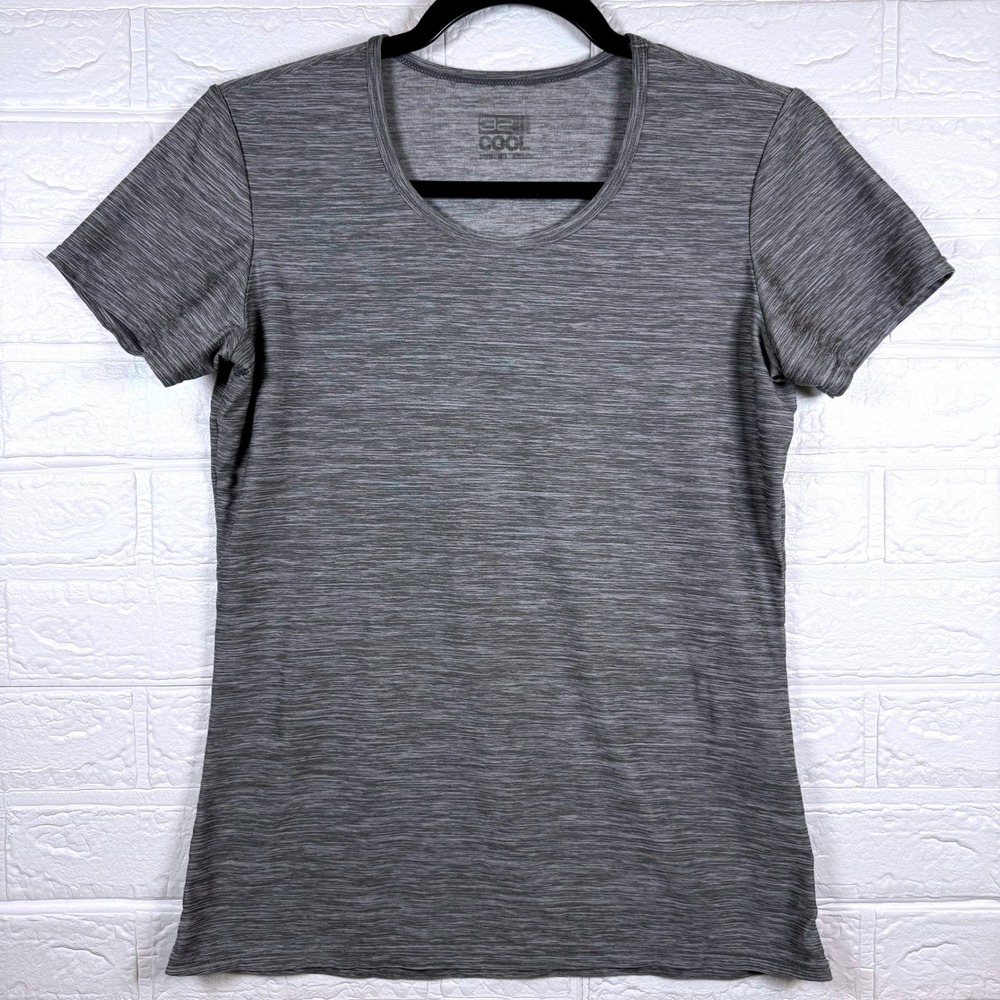 32 Degrees Cool T-Shirt Womens Medium Gray Space Dye Short Sleeve Active Top